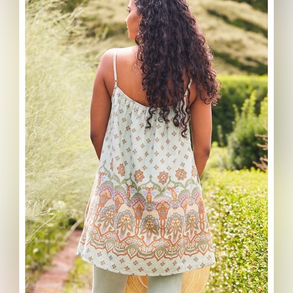 April cornier strappy tunic dress mint green pattern - Picture 4 of 11